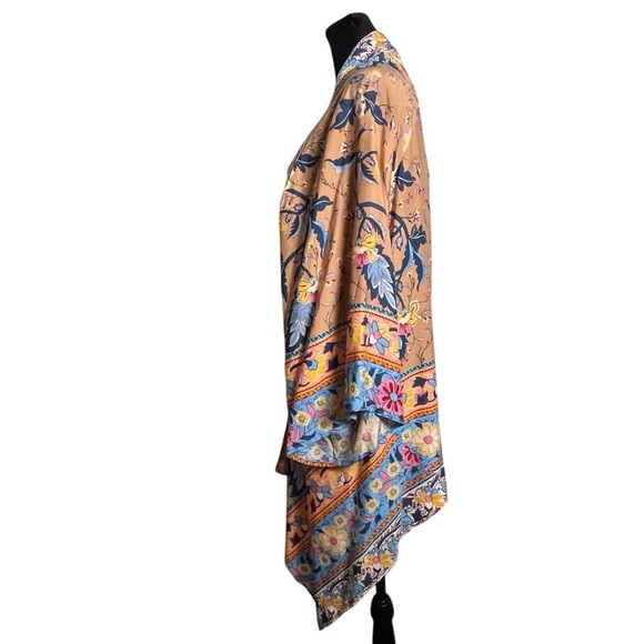 Umgee Boho Floral Kimono with Multicolor Design Layering Piece L/XL - Picture 9 of 11